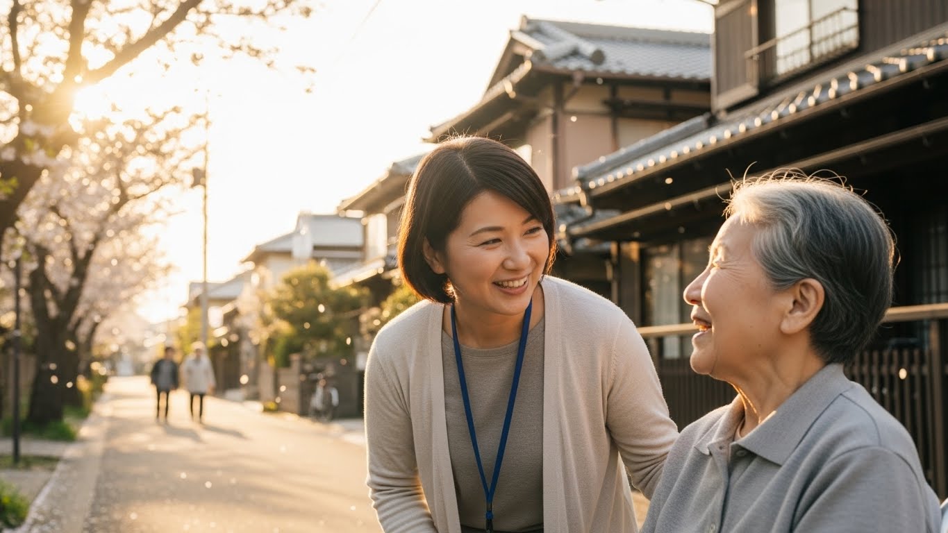 異業種から転職し、利用者と明るく接する50代女性ドライバー