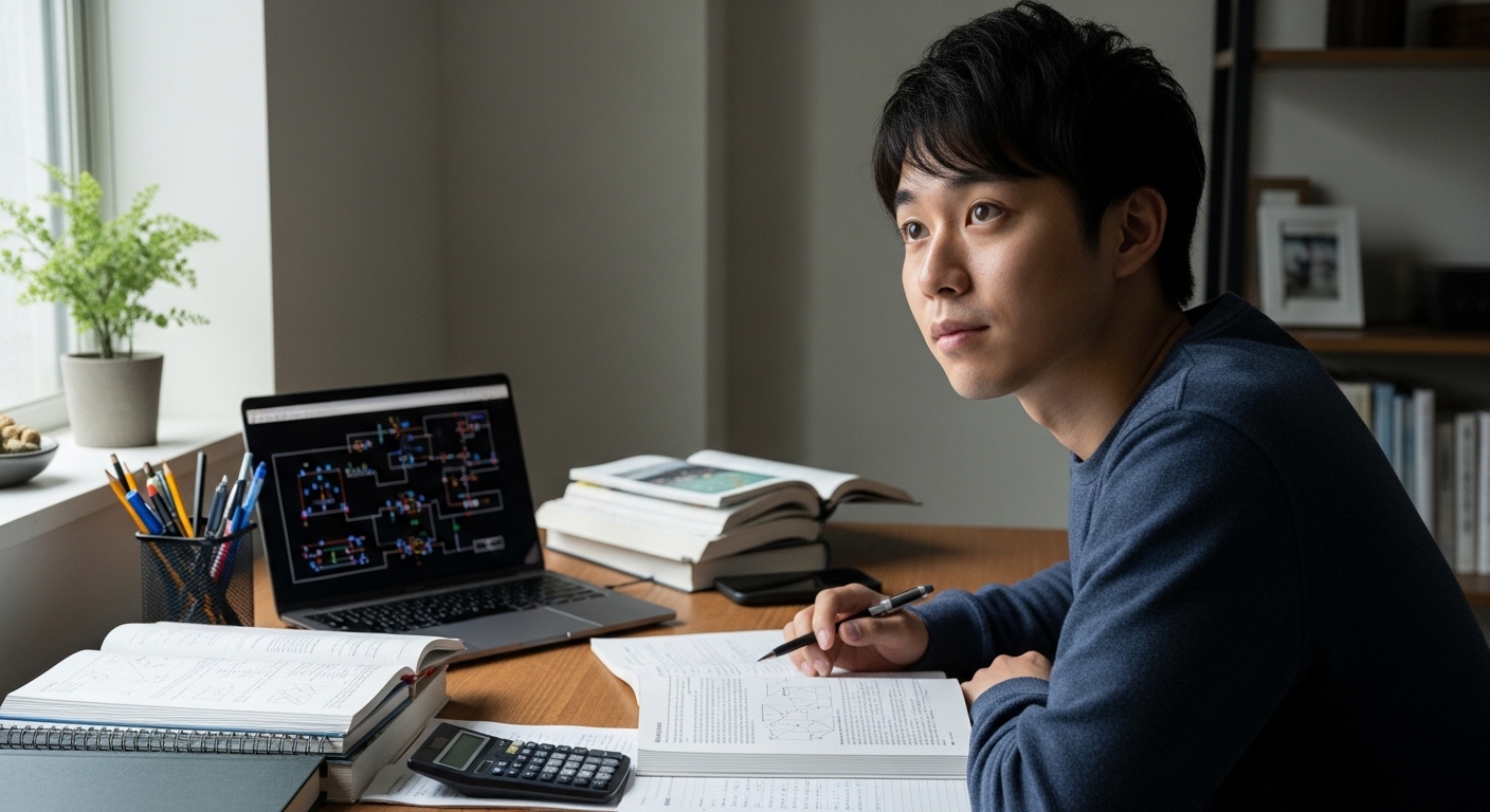 タクシー会社はドライバーだけではないと知り、驚いた表情を見せる日本人理系学生