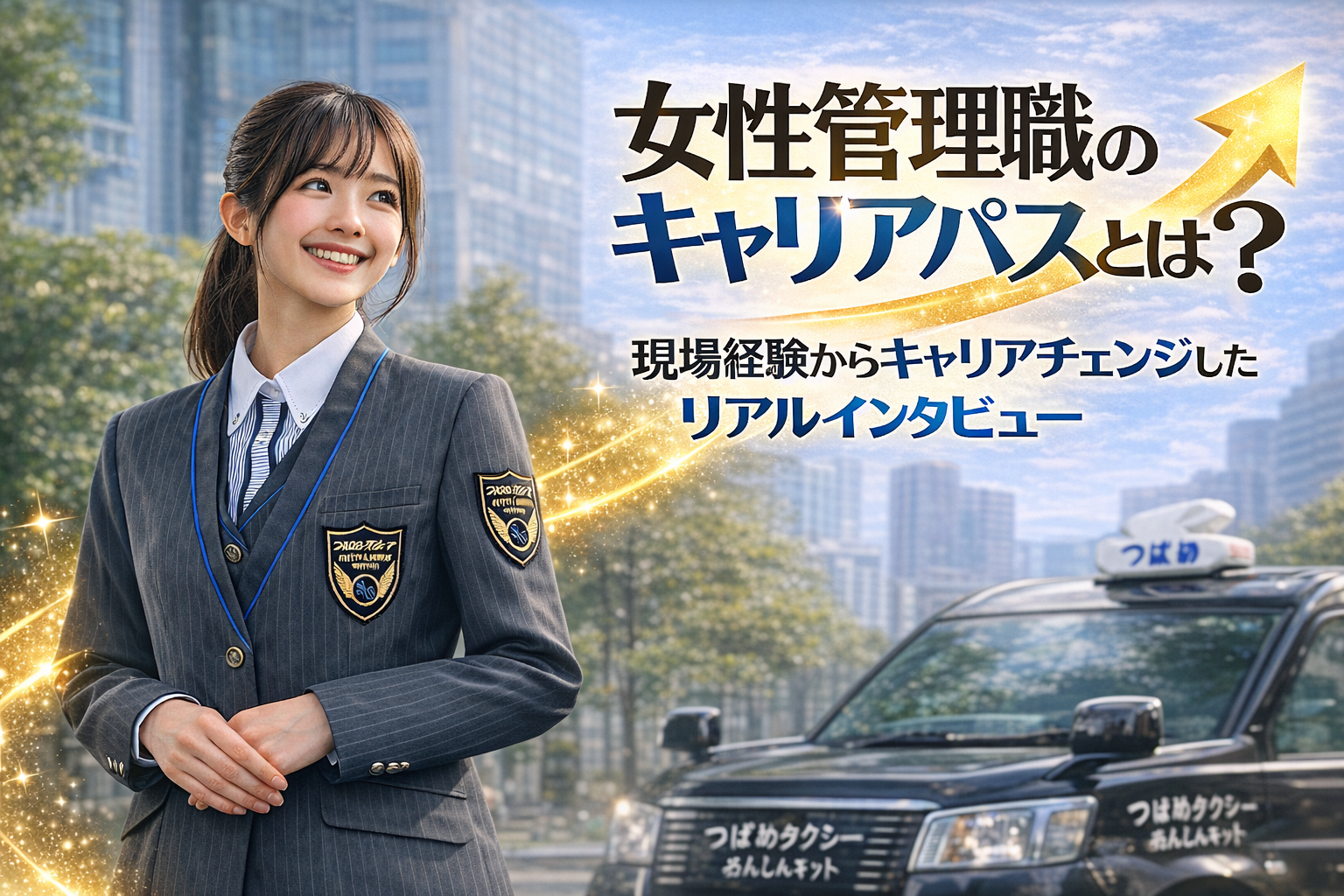 タクシー業界で働く女性社員が管理職として活躍するイメージ。現場経験を活かしキャリアチェンジした女性の働き方